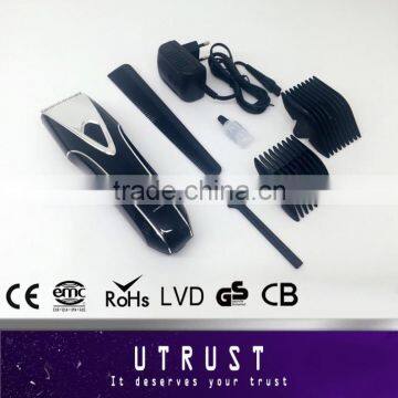 Hot Selling 8 hours charging time professional hair clipper with 4 limiting comb