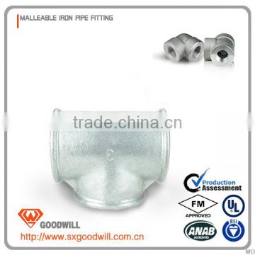 h.d galvanized no.130 tee malleable iron pipe fittings