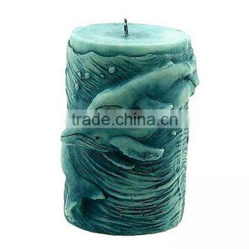 personalized handmade color painted decorative Dolphin Candle