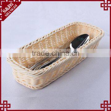 Eco-friendly Longitypical Design Handcraft Rattan Cutlery Basket