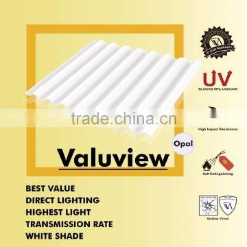 Extruded Color Corrugated plastic polycarbonate roofing Sheet (Valuview Opal ROMA)