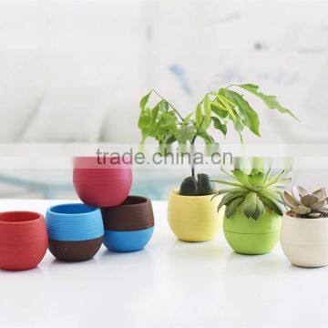 Mini Round Plastic Plant Flower Pot Home Office Decor Planter