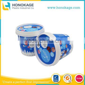 OEM IML Plastic Disposable Food Container,Ice Cream Containers Quart Packaging