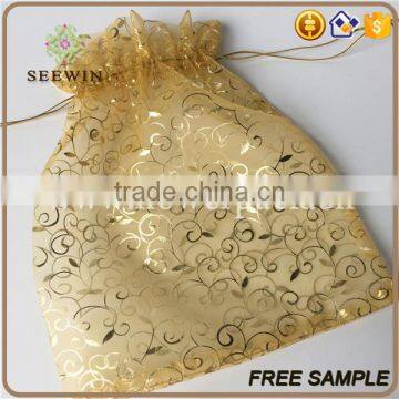 2017 hot sale gilding organza flower bag for cut flowers