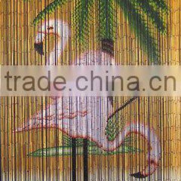 High quality best selling Bamboo Door Curtain with Pink Flamingoes in Viet Nam