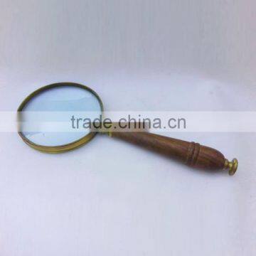 brass large magnifing glass for office used