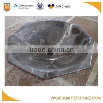 Black marquinia marble black and white basins