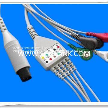 Generic AAMI 6 Pin One Piece ECG Cable