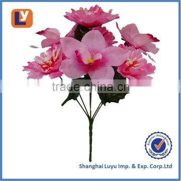 7 head pink color dahlia artificial flowers 120HY542-7