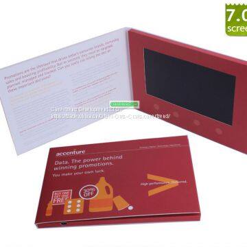 CMYK printing 7 inch lcd video brochure in Artificial crafts,video book /video greeting card for branding advertising