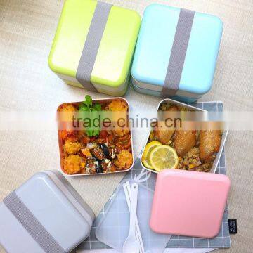 Food Grade BPA Free Plastic Two Layers Lunchbox , Reusable Take Away Lunch Box Food Containers photo-2