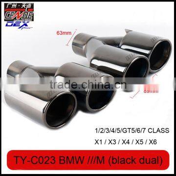 auto tuning stainless exhaust tips laser M black color for bmw