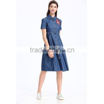 Domin Fashion Latest Formal Embroidery Jean Dress Patterns photo-3