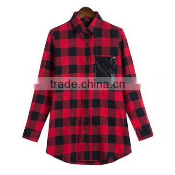 Best Selling Red And Black Plaid Shirt Wholesale Plaid Flannel Shirt photo-5