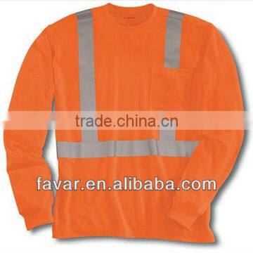 high visibility orange safety t shirts long sleeve