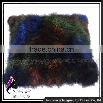 CX-D-55 Genuine Fox Fur Wholesale Custom Colorful Latest Design Cushion Cover photo-5