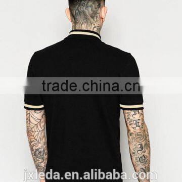 High Quality Casual Fit Men Black Pique Polo Shirt Manufacturer in China photo-2