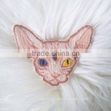 Custom Hand Made Hairless Cat Embroidered Patch for Clothes Embroidery Patch Made in China Choose Size/color photo-2