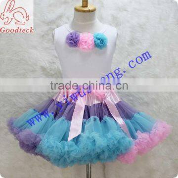 Hot sale cotton shirts, colorful pettiskirts, kids pettiskirt set,pettitops