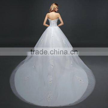 MGOO Customised Ball Gown Floor Length Wedding Dress For Women Christian Wedding Dress Lace Sleeveless Elegant photo-6