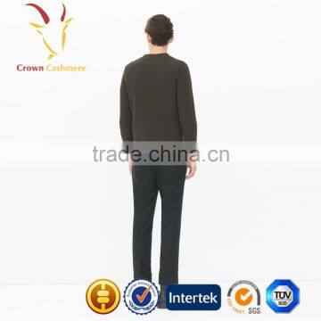 Men Handmade Crew Neck Tight Pullover Sweater photo-3