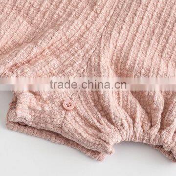 2017 Spring Baby Girls Bunny Rabbit Solid Rompers + Ear Cap Pure Pink Light Blue photo-5