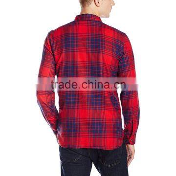 2015 China Custom Wholesale Shirt Red Flannel Shirt With Longsleeve photo-2