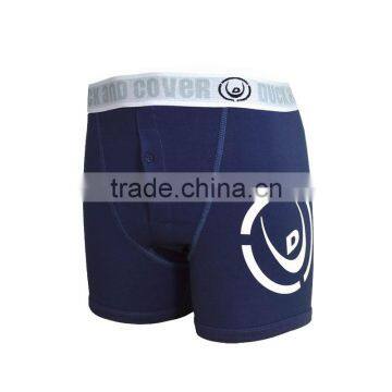 Navy Blue Mens Modal Boxer Brief for Men With Custom Elastic Waistband photo-2