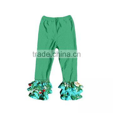 Wholesale Giggle Moon Latest Design Fall and Winter Children Girls Cotton Triple Ruffle Christmas Pants photo-3
