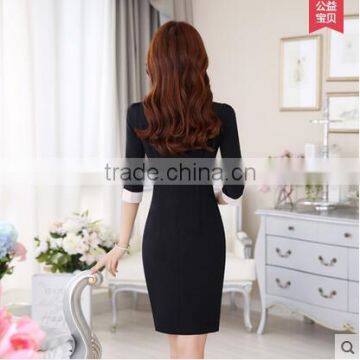 Wholesale Fashion Spring Knee Length 3/4 Sleeve Latest Women Formal Office Dresses photo-4