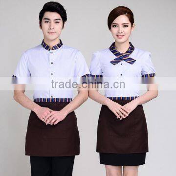 Custom Wholesale Polyester And Cotton Tunic Tops Staff Design Hotel Uniform for Waitress photo-3