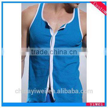 Gym tank top vest sleeveless button sweater vest for men