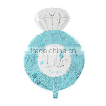 Aluminium Foil Balloons Party Decoration Finger Ring Blue Angel Message "I Do" Pattern photo-2