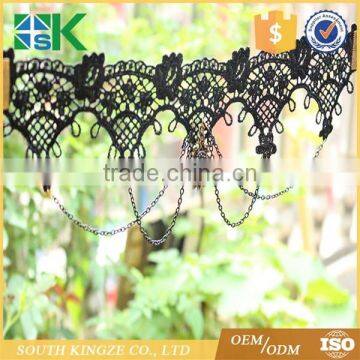 Hot Sale European and American Retro Party Queen Necklace Crystal Pendant False Collar Lace Necklace photo-3