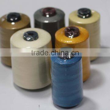 High intensity colored aramid sewing thread