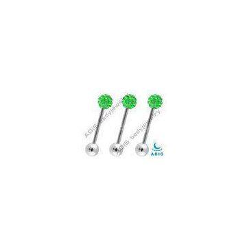 Fashion Surgical Steel 14G Ferido Ball  Tongue Barbell Piercing Jewelry With CZ Stone OEM