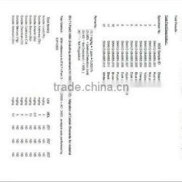 EN71 PART 3 Certificate of color lead