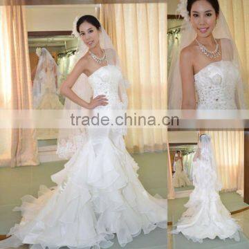 2017 wedding dress flower lace hand made beads new style mermaid Wedding Dress AS208