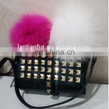 wholesale Genuine colorful real fox fur pompoms