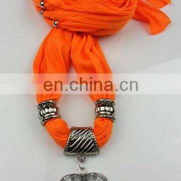 Fashion Big orange heart beaded pendant jewelry scarves Ireland