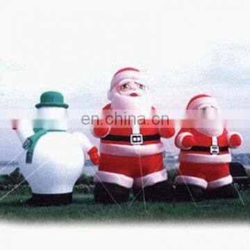 santa claus and snowman inflatables