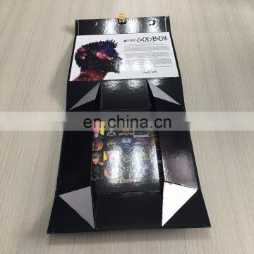 Black folding packing box with custom logo