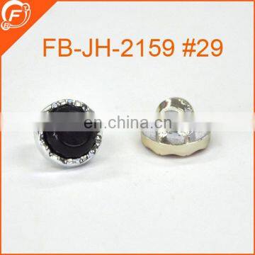 16L black combined resin rhinestone buttons with ABS shank for garment