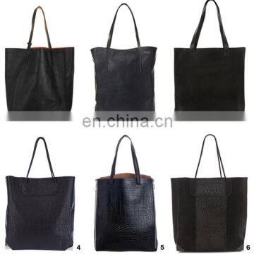 Black Leather Tote Bag