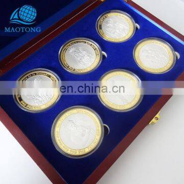 Wholesale Cheap Custom Fake Gold and Silver Metal Religion Catholicism Commemorative Coin High Quality Souvenir Coins With Box