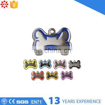 Double printing LOGO cheap dog tags with ball key chain