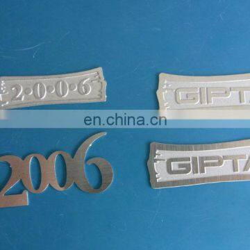 custome etch out metal plate brand logo metal tag VIP metal plate