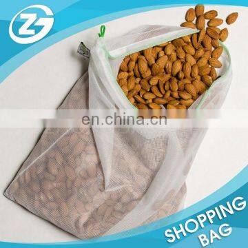 Factory Reusable Fruit Vegetable Washing Plain Custom 50D Polyester Mesh Drawstring Bags