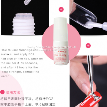3g Clear HQ Free(below 50ppm)Nail Glue Cyanoacrylate Nail Art for Stick Fake/artificialnail photo-2