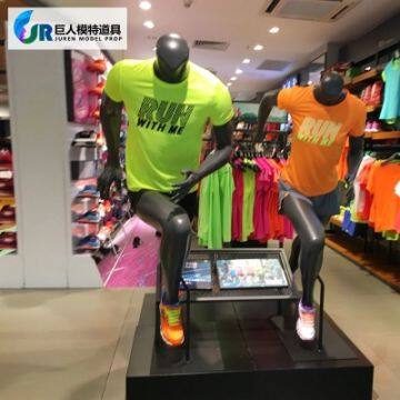 Window Display Sports Muscle Running Female Fiberglass Mannequin